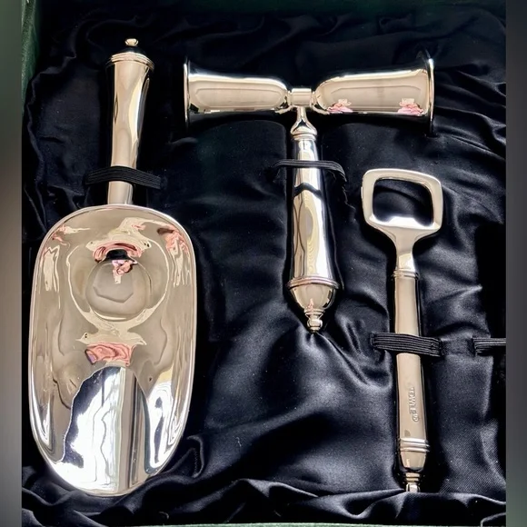 Towle Copenhagen Silver-plated Bar Tools: Opener, Ice Scoop, Double Jigger 🍸 - Picture 10 of 11